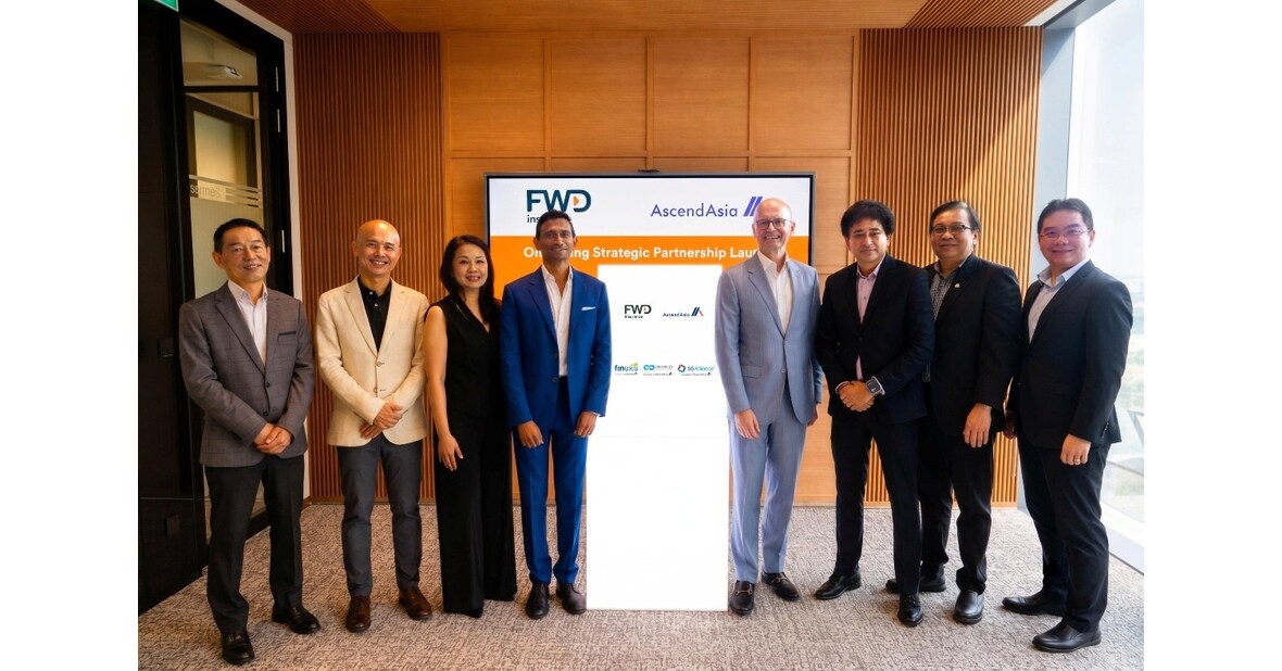 FWD Singapore and Ascend Asia representatives at a partnership event.