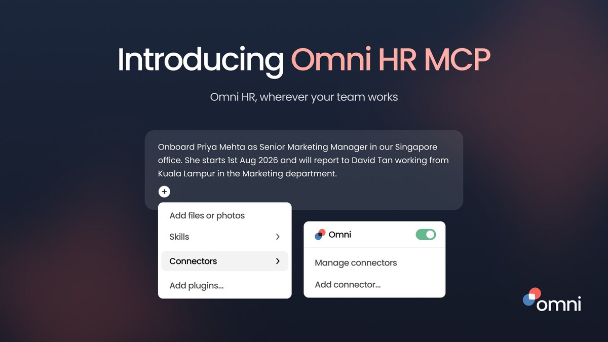 Omni HR source visual for its MCP integration announcement.