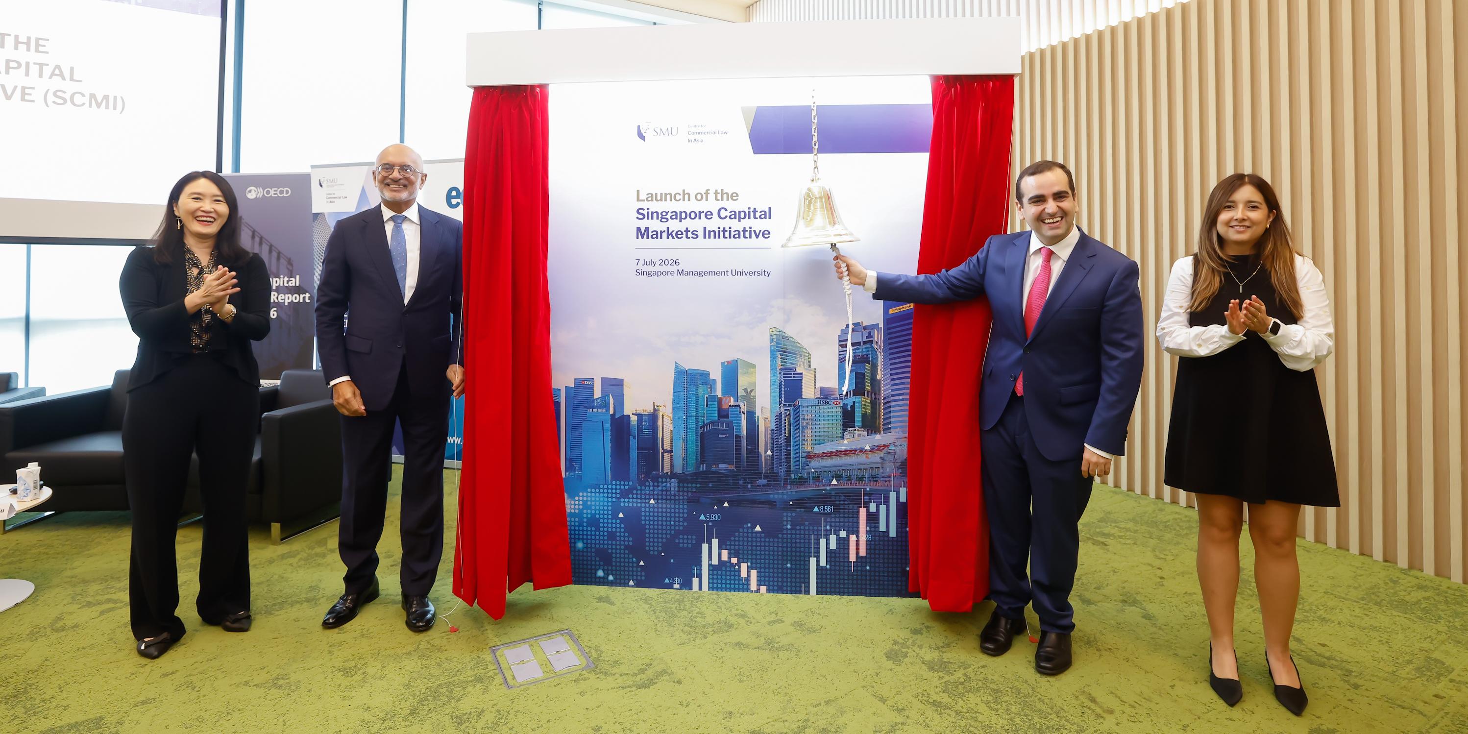 SMU newsroom image for the Singapore Capital Markets Initiative launch.